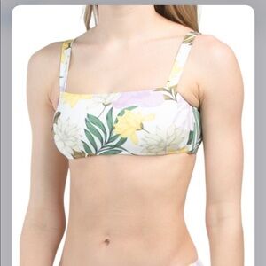 VITAMIN A Nico Top tropical Floral bandeau Swim bikini top NEW